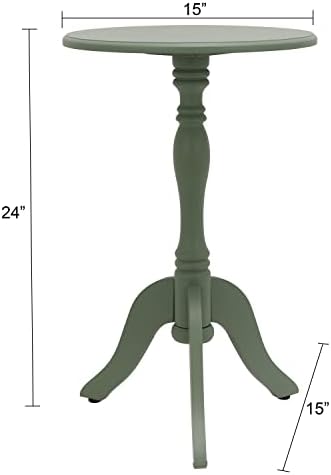 Decor Therapy Simplify Round Pedestal Accent Table, 24" x 15" x 15", Antique Arctic Blue - Image 3
