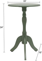 Decor Therapy Simplify Round Pedestal Accent Table, 24" x 15" x 15", Antique Arctic Blue - Image 3