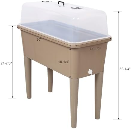 30 Inch Elevated Raised Garden Bed with Ventilated Greenhouse Lid - Image 2