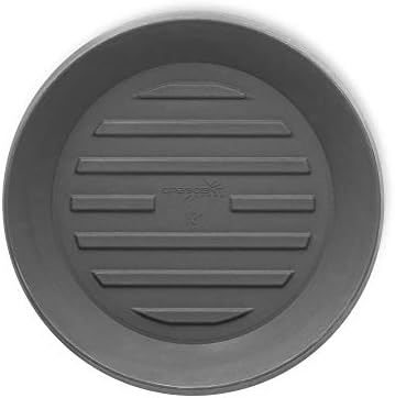 Crescent Garden Universal Round Planter Saucer, Durable Drainage Dish for Plant Pots, Heavy-Duty Plant Dishes Saucer, Indoor & Outdoor Plant Trays - Slate (18.5 inch Inner, 23.5 inch Outer Diameter) by CrescentGarden