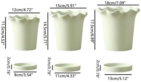 Flower pots Terracotta Planter for Indoor Handmade Plain Fired Breathable Clay Plant Pot gardenix Decor Planters(Light Green,12cm) - Image 2