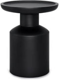 SIMPLIHOME Haynes 16" Wide Solid Wood Round End Table in Black by SimpliHome