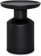 SIMPLIHOME Haynes 16" Wide Solid Wood Round End Table in Black by SimpliHome