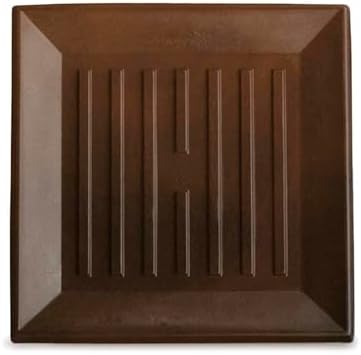 Crescent Garden Universal Square Plant Saucer, UV Resistant Durable Drip Tray for Square Planter, Heavy-Duty Plastic Drainage Dish, Indoor/Outdoor Flowerpot Saucer - 9'' Inner x 12.5" Outer (Rust) by CrescentGarden