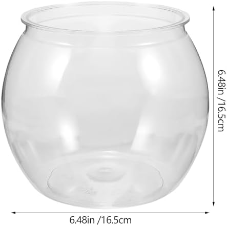balacoo Transparent Fish Bowl Small Round Plastic Aquarium Tank for Betta Fish Goldfish Turtles Reptiles Home Office Decor 6.49X6.49X5.31In - Image 4