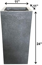 Kante 24" H Square Slate Gray Concrete/Fiberglass Indoor Outdoor Elegant Tall Planter - Image 6
