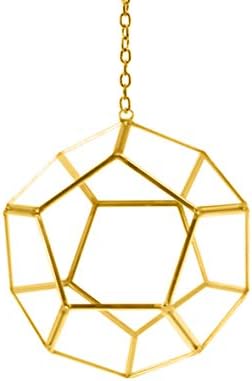 WGV Hanging Geometric Planter Terrarium Bulk Width 5.5" Height 6" Clear Glass Gold Frame DIY Succulent air Plant Miniature Fairy Garden Windowsill Decor Globe 12 Pieces - Image 3