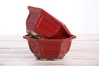 Willow Bonsai Ceramics Hexagonal Windowed Semi-Cascade Bonsai Pot, 5inch, Plant Container, Succulant Pot, High Fired Ceramic Stoneware, Frost Proof (Red) - Image 7