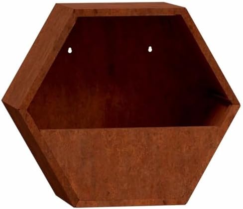 Wall Planter Set of 2, Rustic Corten Steel Vertical Garden Hanging Pots for Outdoor Balcony and Patio Decor, Weathered Metal Finish, 11.8 x 3.9 x 9.8 in - Image 5
