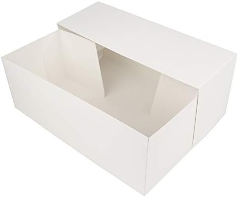 O'CREME White Rectangular Cake Box with Scalloped Window, 25-Pack by OCreme