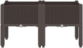 Gecheer Elevated Garden Planter Box with Legs, 80x40x42 cm Brown Rattan Look PP Raised Bed for Outdoor Patio Terrace, Durable Flower Vegetable Pot with Drainage by Gecheer