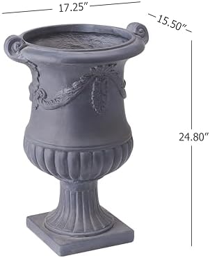 Merax 2 Set 24.8" Elegant MGO Flower Urn Planter, Black - Image 2