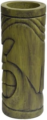Christopher Knight Home Jorine Lightweight Concrete Planter, Cast Stone Planter, Tiki Totem Urn, Tall Plant Pot, Polynesian Garden Pot with Drainage Hole for Backyard Hall Garden, Antique Green - Image 5