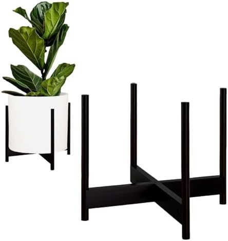 Fox & Fern Mid Century Plant Stands for Indoor Planters, Bamboo, 14.9 Inch by FoxFern