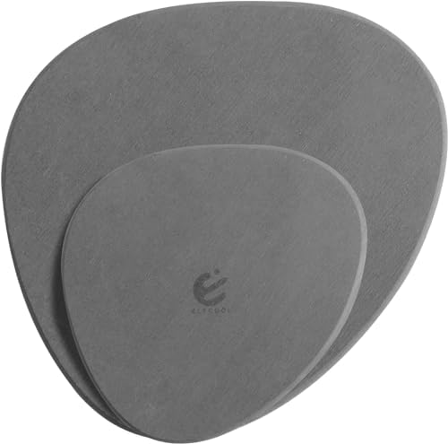 Elfcool Quick Dry Absorbent Flower Pot Saucer Dirp Tray Diatomaceous Earth Plant Mat for Indoor Outdoor Plants (8''&12''-Dark Grey-2pack) by Elfcool