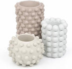 Eyely Delara Modern Minimalist Handmade Concrete Bubble Cylinder and Round Planter Set, Matte Soft Neutral (Set of 3) (NLP1002A-3SET) - Image 2