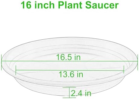 2 Pack of 16 inch Plant Saucer, Large Plant Tray, Heavy Sturdy Plant Drainage Tray for Indoors, Bird Bath Bowls, Sturdy 18 inch Plastic Pot Tray for Planter (Blue) - Image 2