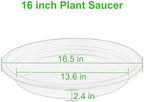 4 Pack of 16 inch Plant Saucer, Large Plant Tray, Heavy Sturdy Plant Drainage Tray for Indoors, Bird Bath Bowls, Sturdy 18 inch Plastic Pot Tray for Planter (White) - Image 2