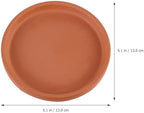 SEWACC 5 Pcs Pottery Plant Saucers, 5. 1 Inch Clay Pot Trays for Indoor and Outdoor Plants, Chocolate Terracotta Flower Pot Holder, Waterproof Planter Plates for Home and Office - Image 2