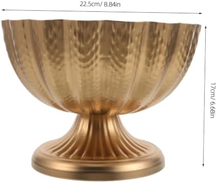 BESTonZON Vintage Iron Flowerpot Urn Planter with Wide Mouth Design, Sturdy Iron Material, 9 Inch Trumpet Shape for Indoor and Outdoor Use, for Living Room and Entryway Decor - Image 2