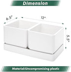 D'vine Dev 2-Pack Herb Garden Planter Set with Saucer, White, 76-Q-A-2 - Image 3