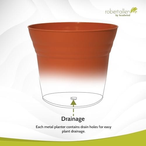 Headwind Traverse Planters – 12" 2 Pack Plastic Plant Pot in Tango Orange - Indoor & Outdoor Pots for Plants with Drainage - Decorative Plant Pot, Flower Pots Outdoor for Garden by Robert Allen - Image 6