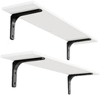 DINZI LVJ Long Wall Shelves, 31.5Inch Wooden Wall Mounted Shelves, Set of 2 by DINZILVJ