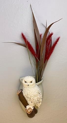 Snowy Owl Wall Planter Vase, 7 Inch, Bonded Marble Wall Pocket Caddy with Keyhole Mount, Spiritual Wisdom Decor, Native American Inspired Gift from SassyXpressions - Image 2
