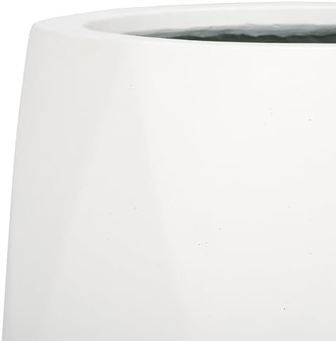 SAFAVIEH Outdoor Collection Kane White Cement Ficonstone Planter Pot Set of 2 - Image 7