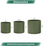 D'vine Dev 3-Pack Plastic Pots & Saucers, 6/6.5/8 in, Olive, 74-V-I-3 - Image 3