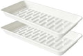 2 Pack Plastic Plant Tray Saucer Rectangular 20 21 Inch, Planter Trays Saucers Indoor Outdoor, Water Drip Tray for Flower Pot, Windowsill, 8.5 x 20.6 Inches, White by Afrine