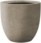 Kante Accent Round Curved Weathered Concrete Planter 16.5" Dia, Outdoor by Unknown