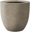 Kante Small Round Curved Weathered Concrete Planter 13.3" Dia, Outdoor by Unknown