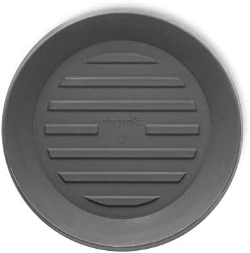 Crescent Garden Universal Round Planter Saucer, Durable Drainage Dish for Plant Pots, Heavy-Duty Plant Dishes Saucer, Indoor & Outdoor Plant Trays - Slate (11 inch Inner, 15 inch Outer Diameter) by CrescentGarden