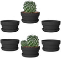 vensovo 5.7 Inch Black Terracotta Succulent Pots with Saucers, 6 Pack by vensovo