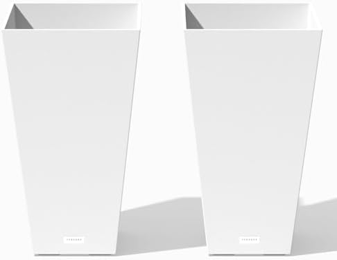 Veradek Pure Series Taper Planter - Tall Tapered Outdoor Planter with Shelf by VeradekOutdoor