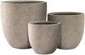 Kante Set of 3 Weathered Concrete Curved Planters 20" 16.5" 13.3" Dia by Unknown