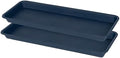 VUWEZ 2 Pack Plastic Plant Saucer, Rectangular 24 inch, Indoors Outdoor Plant Water Drip Tray for Flower Pot Planter, Windowsill Tray (8 X 24'', Blue) by VUWEZ