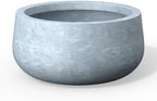 Kante 19.7 Inch-Dia Round Concrete Bonsai Planter with Drainage Hole, Large Plant Pot for Indoor Outdoor Plants, Suitable for Patio, Garden, Home, Slate Gray by Unknown