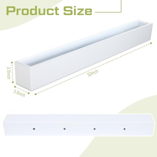 FillTouch 32 x 3.5 x 3.5 Inch 2 Pcs Long Rectangular Planter Box,White - Image 3