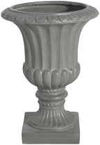 Christopher Knight Home Stella Outdoor Urn Planter with Drainage Hole, Mid-Century Modern Garden Urn, Large Garden Pot, Floral Relief Design, Sturdy MGO Outdoor Planter, Flower Urn, Gray - Image 5