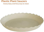2 Pack Plant Saucer 22 inch, Heavy Duty Plastic Plant Saucers, Durable Plant Tray for Pots, Flower Saucers for Indoors, Plant Pot Saucers, Trays for Planter (Beige) - Image 3
