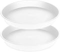 2 Pack of 20 21 inch Plant Saucer Round, Deep Plant Saucers for Pots, Heavy Duty Plastic Plant Drip Tray for Indoors Outdoor, Bird Bath Bowls, Plant Trays for Planter 19-22" (21 inch, White) by Bleuhome