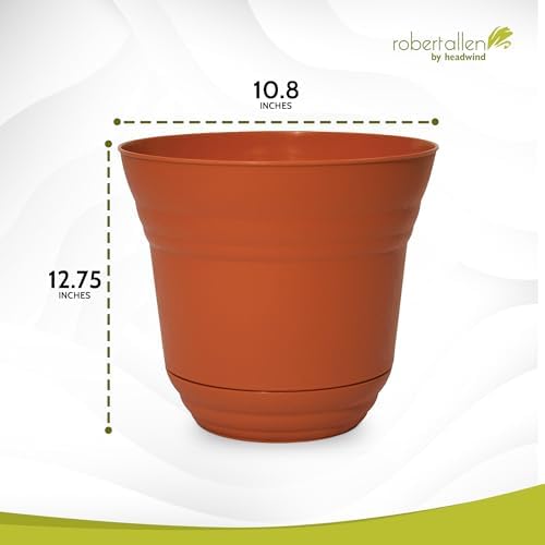 Headwind Traverse Planters – 12" 2 Pack Plastic Plant Pot in Tango Orange - Indoor & Outdoor Pots for Plants with Drainage - Decorative Plant Pot, Flower Pots Outdoor for Garden by Robert Allen - Image 2