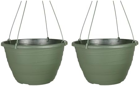 The HC Companies Wrapt Hanging Planter, 13 Inch, Green, 2-Pack by TheHCCompanies