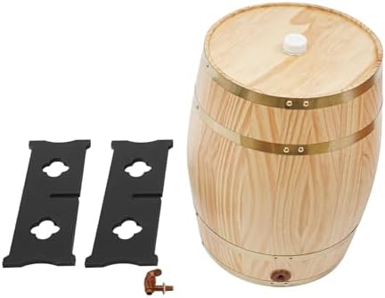 Wine Barrel, 7.93 Gal Wooden Whiskey Barrel with Stand & Spigot – Premium Pine Wood Liquor Dispenser for Home Brewing, Aging, Decor, Bourbon Barrel Style (Wood Color, 30L) - Image 6