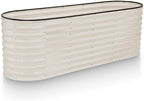 Plant & Plot Galvanized Raised Garden Beds Outdoor // 6×2×2 ft Planter Raised Beds for Gardening, Vegetables, Flowers // Large Metal Garden Box (White) // Patented Tool-Free Design by PlantPlot