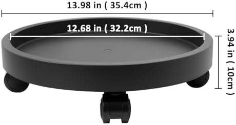 2Pack 13.98'' Plant Caddy with Wheels, Black - Image 4