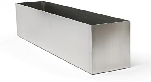 Buhbo Modern Trough Rectangle Planter 16 inch, Brushed Stainless Steel - Image 2
