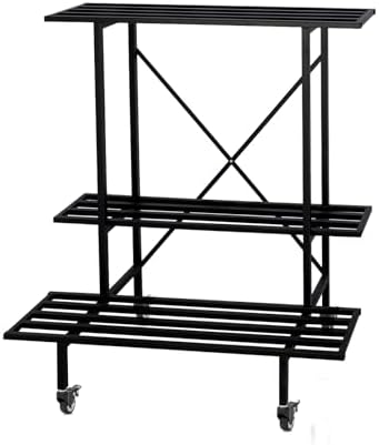 Zhongma 3 Tier Metal Heary Duty Plant Stand with Wheels, 35.43 L x 17.5 W x 38.6H . Space saving Plant Stand - Image 5